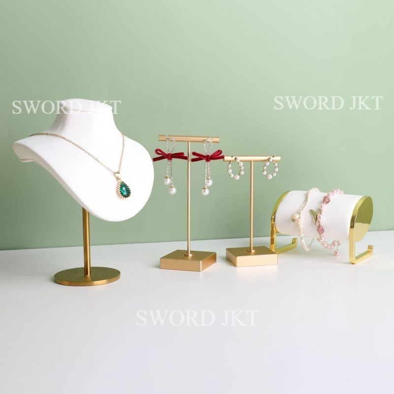 Holder Perhiasan T Stand Display Anting Kalung Gelang Properti Foto Produk Perhiasan Dudukan Aksesor