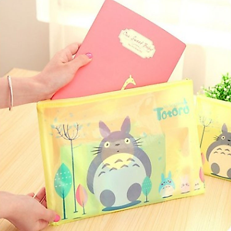 Tas map dokumen kertas A4 ritsleting lucu kartun kreatif lucu