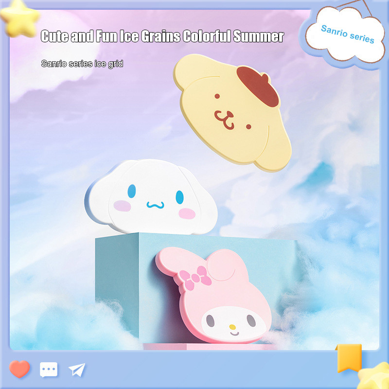 Cetakan Pembuat Es Mini Lucu Berbentuk Jaring Es Kartun Seri Sanrio Melody Ice Box