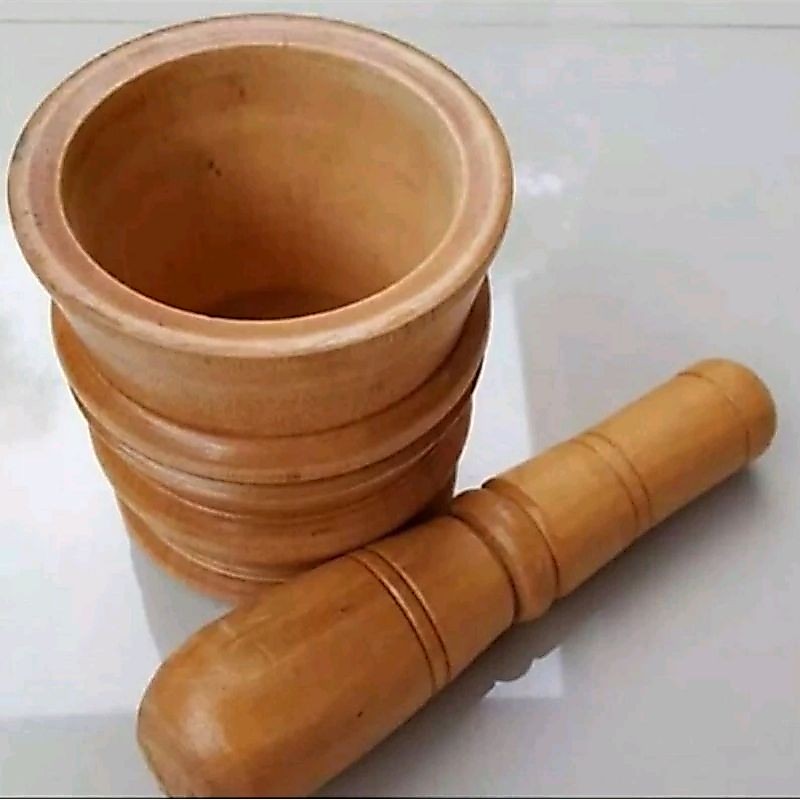 Lesung lumpang penumbuk kayu mahoni