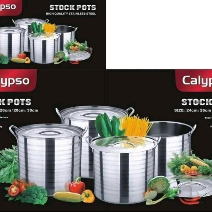panci set calypso stainless panci kukus steamer calypso stockpot