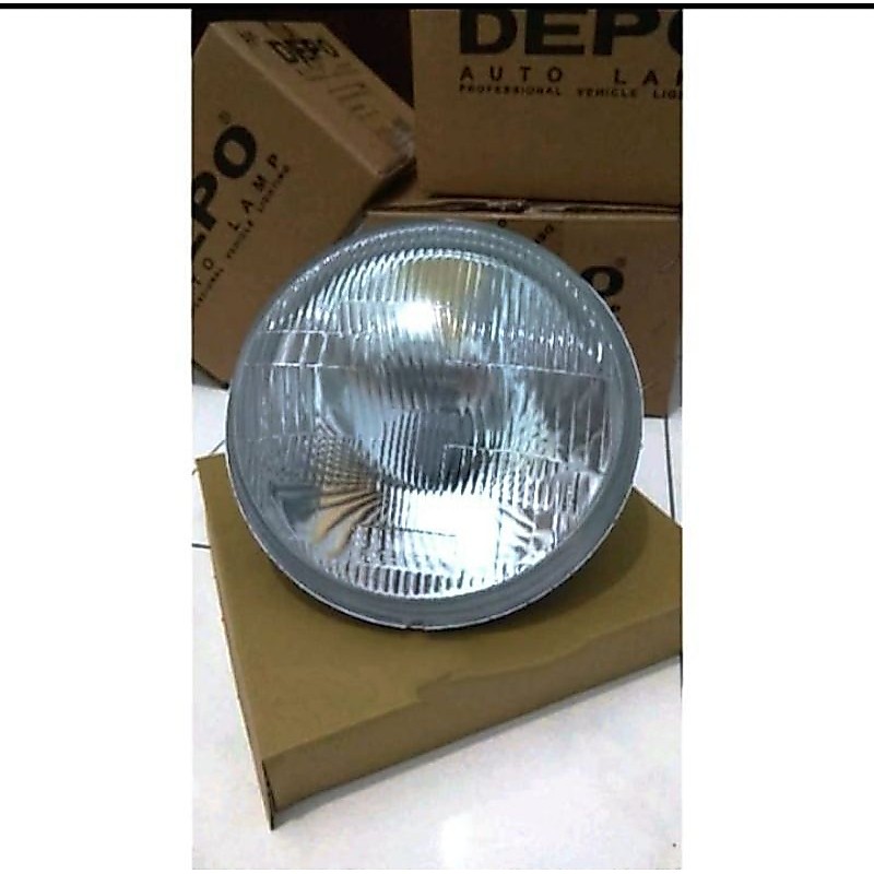 Reflektor 7&5 inch lampu depan mobil bulat H4 bisa untuk Tiger vixion Scorpio autopal depo dkk
