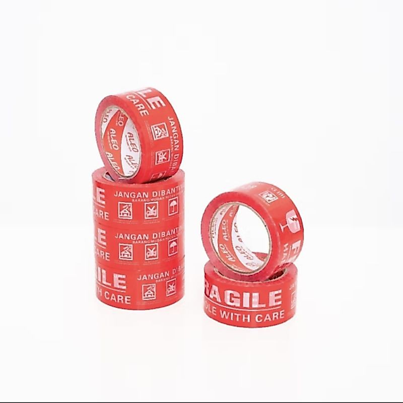 LAKBAN FRAGILE MERAH/LAKBAN JANGAN DIBANTING/LAKBAN/LAKBAN MERAH