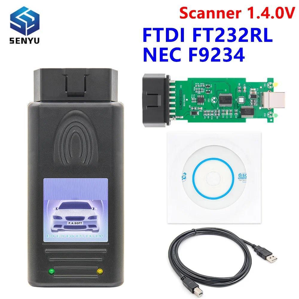 Auto Scanner V140V agnostic Tool Unlock Full Version FT FT232RL 9241A + F9234 OBD2 USB Interface for