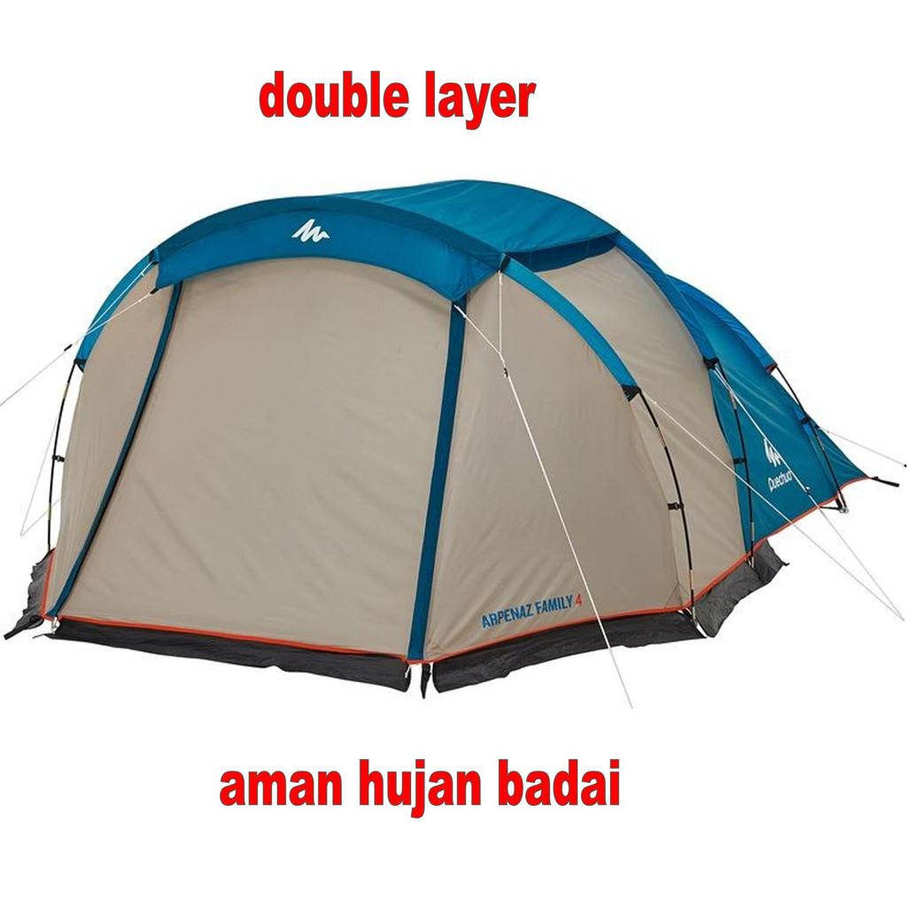 Tenda Camping Tent Kemping kemah dewasa adult Ukuran Besar Big Size jumbo large Kapasitas 4 - 5 Oran