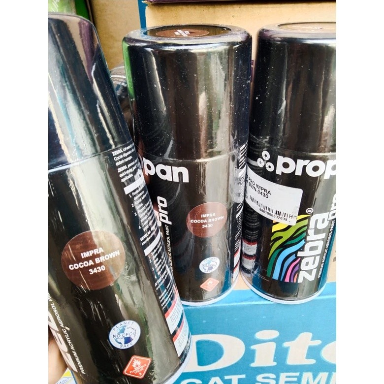 pilok pilox motif kayu propan zebra pro impra cocoa brown 3430 300ml / 0.3lt propan