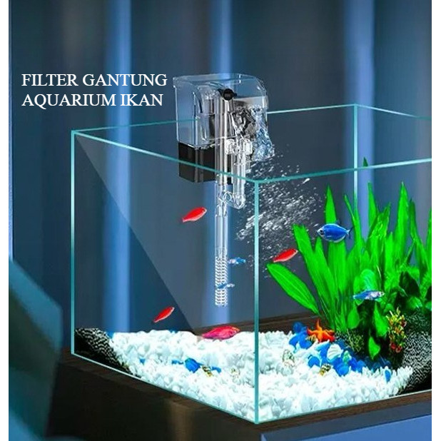Filter Akuarium Gantung | Pompa Filter Eksternal Tangki Ikan Mini | Filter Gantung untuk Akuarium Aq
