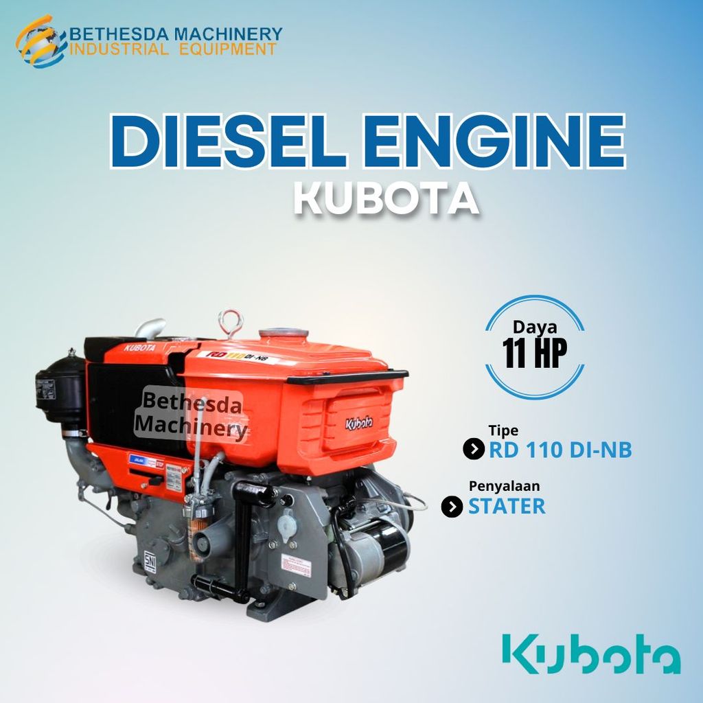 Diesel Penggerak 11 HP / 11 PK RD 110 DI-NB Mesin Penggerak Kubota