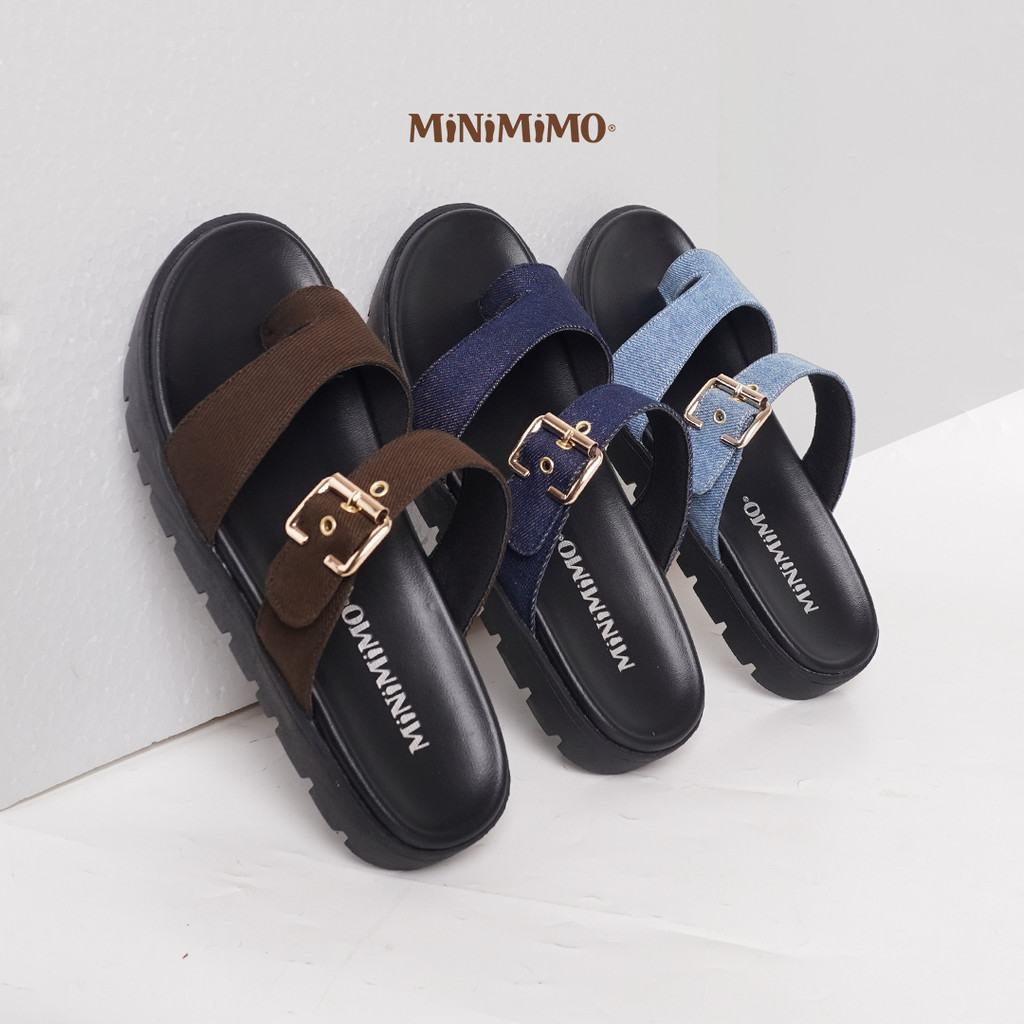 Uncle Jack Sandal Platform Denim Casual Wanita Anti Slip - Ansel Series
