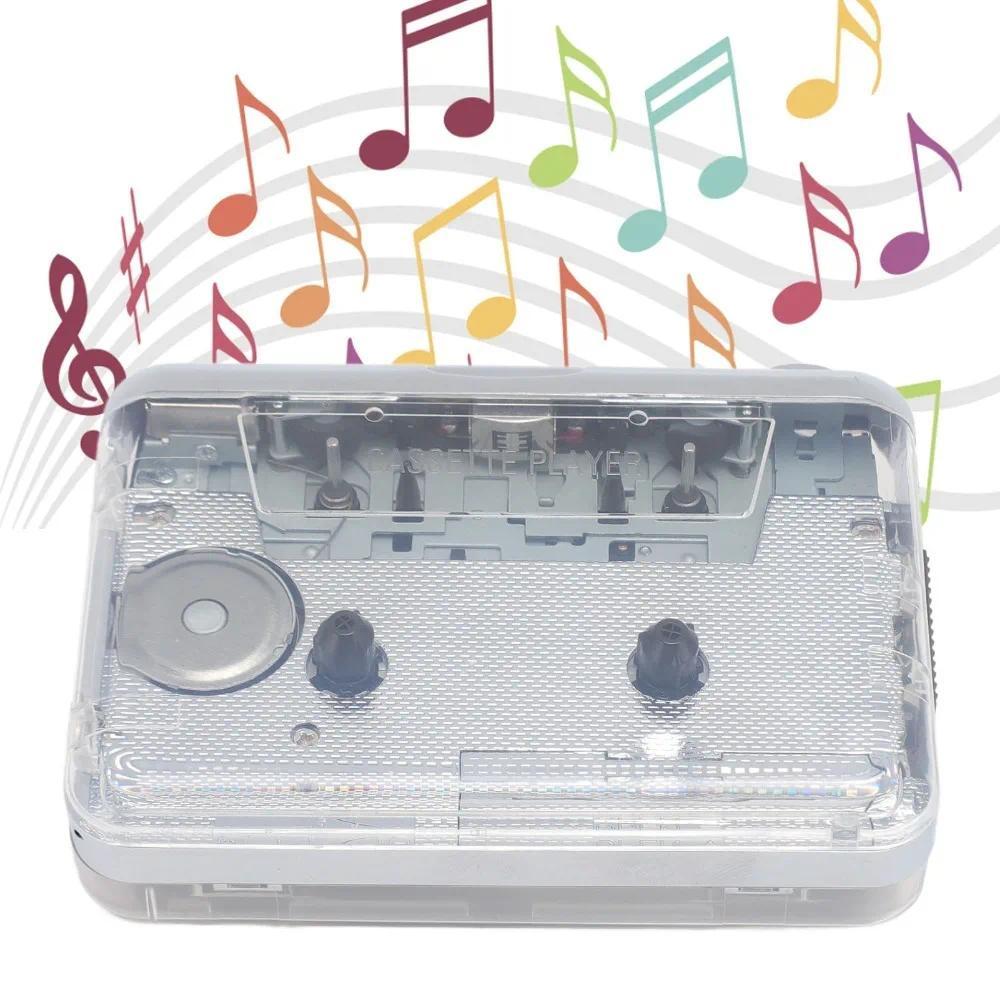 Multifunctional Cassette To MP3 Converter Transparent 3.5mm Jack Tape To MP3 Converter Plug and Play