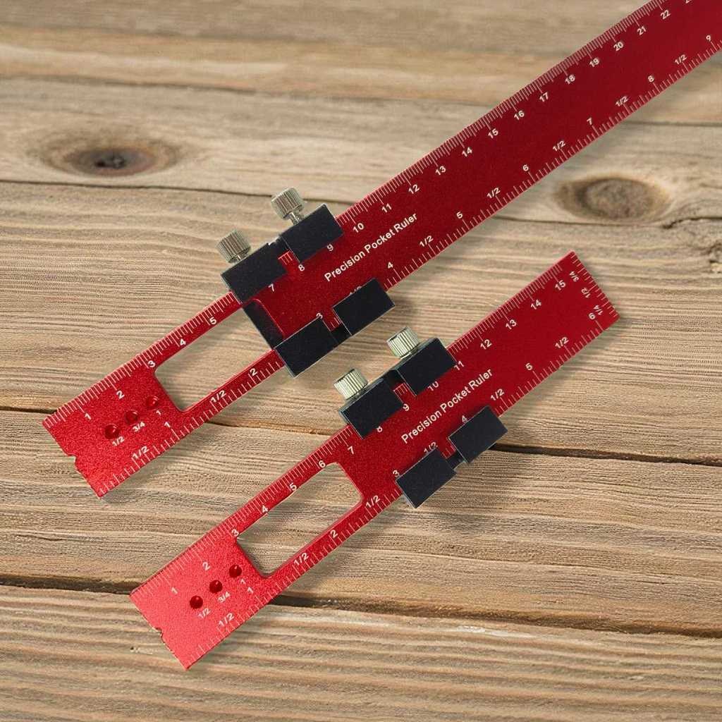 Penggaris Mark Line Gauge T-Type Woodworking Measuring Ruler - C200