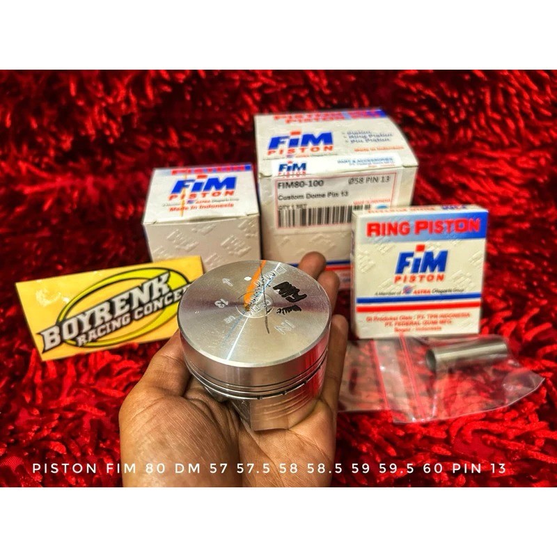 PISTON KIT CUSTOME DOME MENTAH PIN 13 DM 57 | 57.5 | 58 | 58.5 | 59 | 59.5 | 60 MM PIN 13 - BOYRENK 