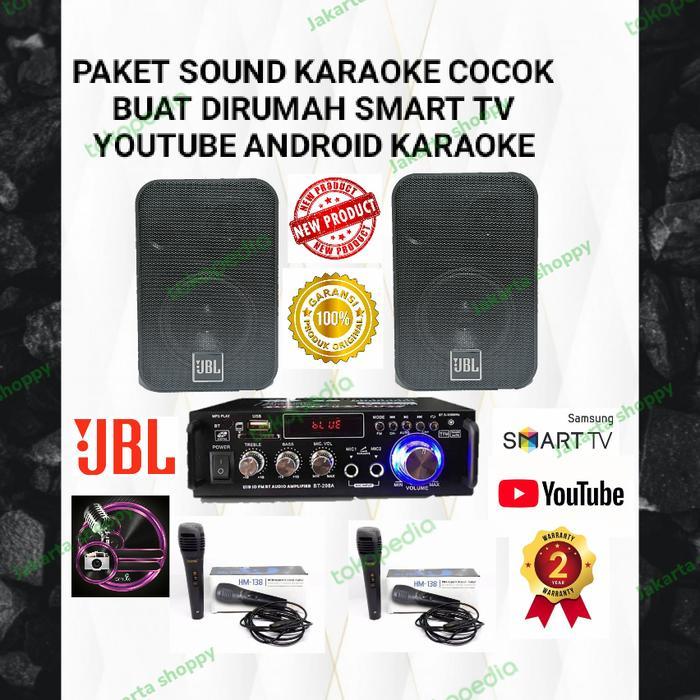 PROMO PAKET KARAOKE SPEAKER JBL 5 inch amplifier mini mic kabel GROSIR