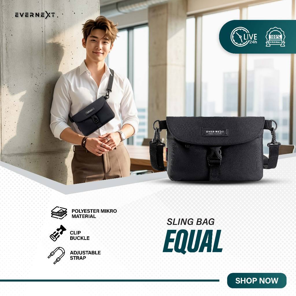 Evernext - Tas Selempang Pria Sling Bag Equal Clutch Bag Pria Hand Bag Pria Tas Tangan Pria