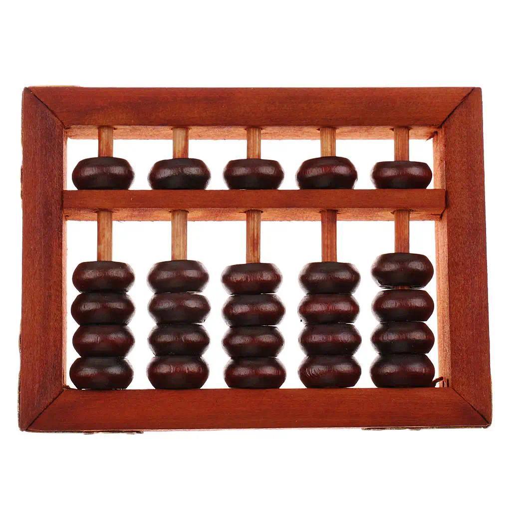 Wood Bead Arithmetic Abacus Vintage Style Classic Counting Device Math Toy for Home School Learning 