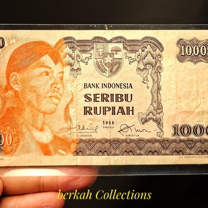 uang 1000 rupiah seri sudirman 1968 noser lumayan cantik
