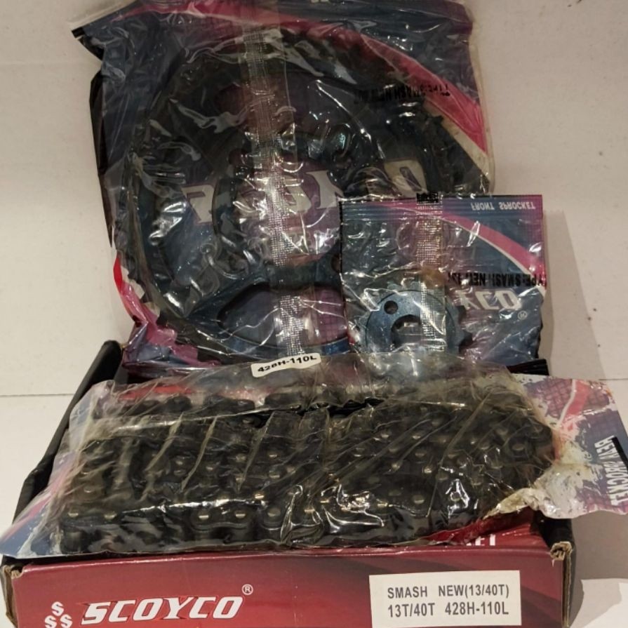 Scoyco Gir/Gear Paket/Set Komplit Motor Smash New 13T/40T ( 428-110L )