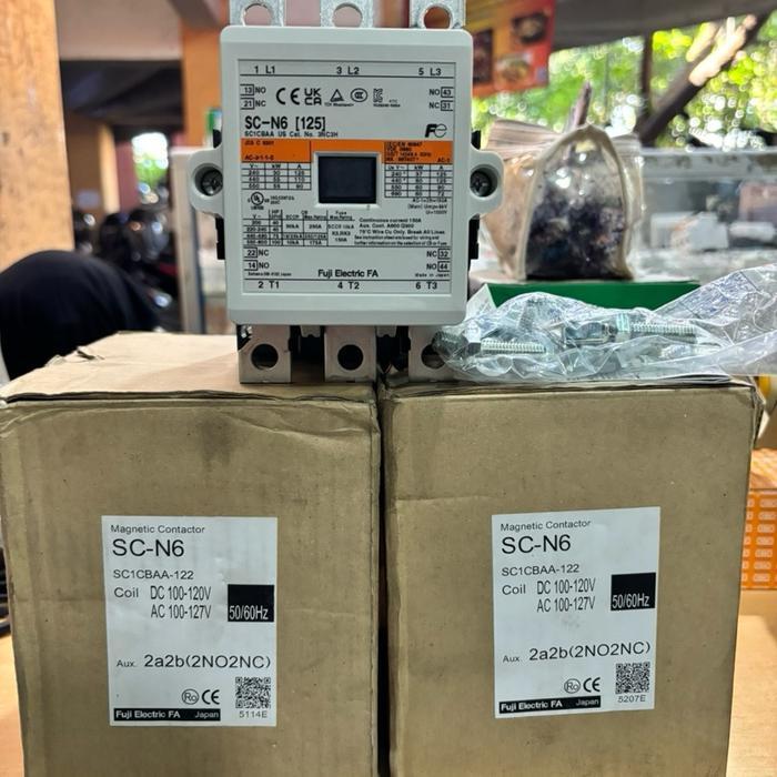 Fuj Electric FA Ko SC-N6 125 Magnetic Contactor SC1CBAA-122 Coil DC 100-120V AC 100-127V 50/60Hz 2a2