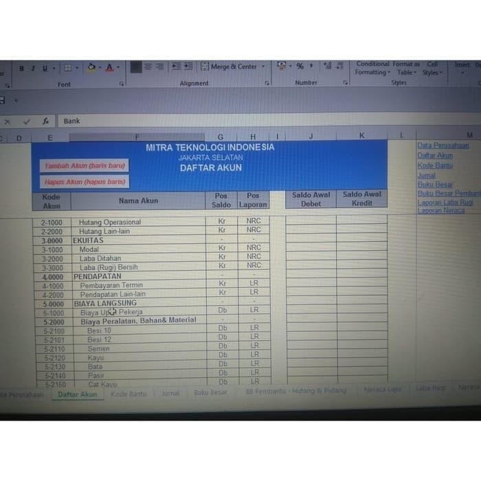 Program Software Aplikasi Excel Akuntansi Laporan Keuangan