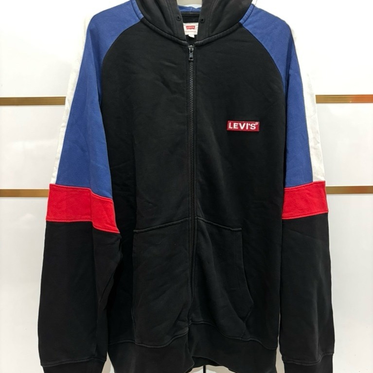 Jaket hoodie zipper Levis colorblock original
