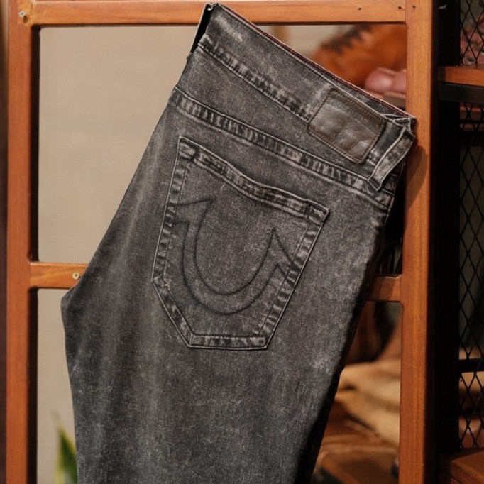 True Religion Rocco Relaxed Skinny Jeans Black Original