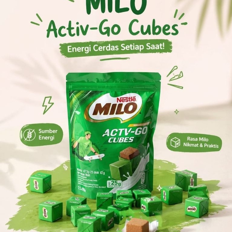 Milo Active Cube 25 Pcs / Milo Cube / Milo Cube Isi 25 Biji / Permen / Permen Coklat / Permen Milo
