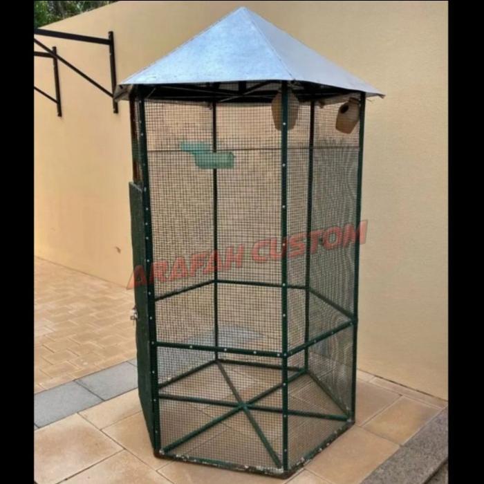 PROMO MELEDAK Sangkar Kandang Burung Ternak Koloni Semi Aviary Besi Model Persegi Besar Jumbo Outdoo