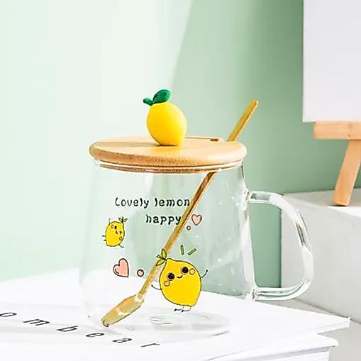 ON SALE  Mug gelas kaca LEMON gelas fruit bisa untuk air panas dingin - 1
