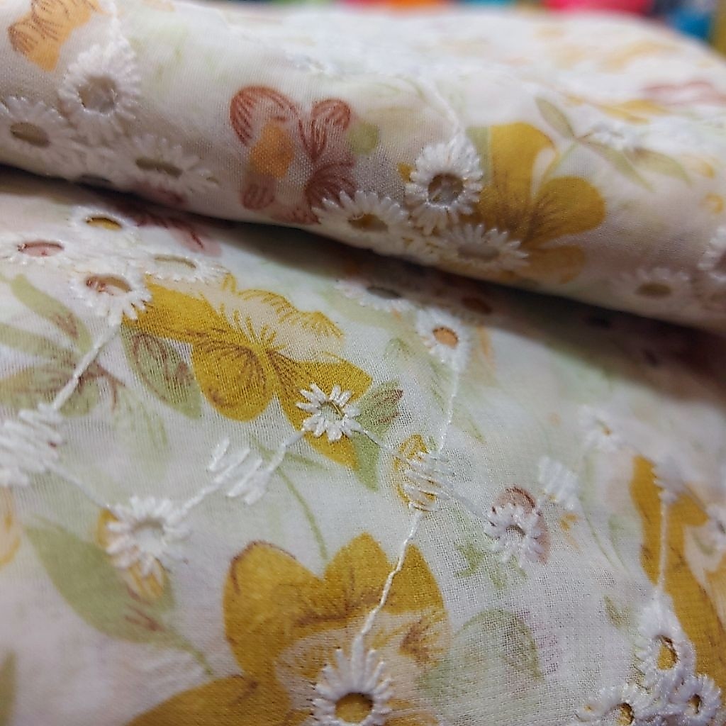 kain sifon bordir Premium  - kain sifon ceruti bordir  - kain sifon bordir timbul