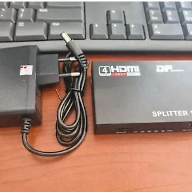 SPLITTER PORT 1 INPUT HDMI FOR IN OUT CCTV VIDEO GAMBAR DVR TV DUAL DOUBEL 2 OUTPUT LAYAR