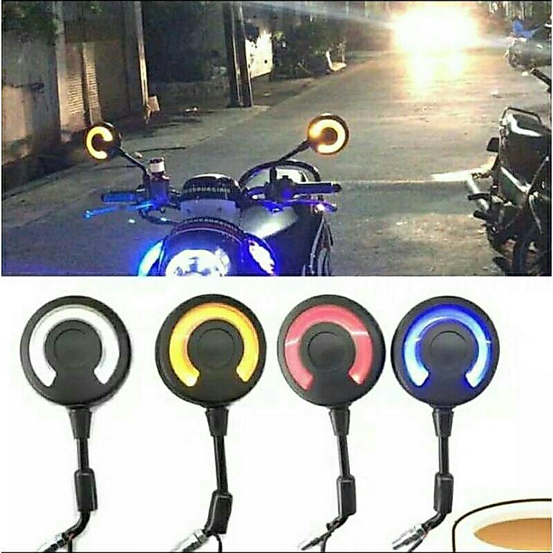 Spion Scoopy Lampu Led / Spion Bulat Scoopy - Fino - Vespa- Mio- Vario Dll