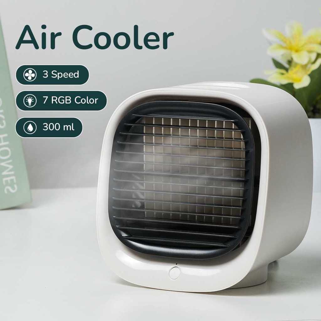 COD Kipas Angin AC Air Cooler Mini Desk Fan Elektrik Portable 300 ML Kipas Penyejuk Ruangan Model Du
