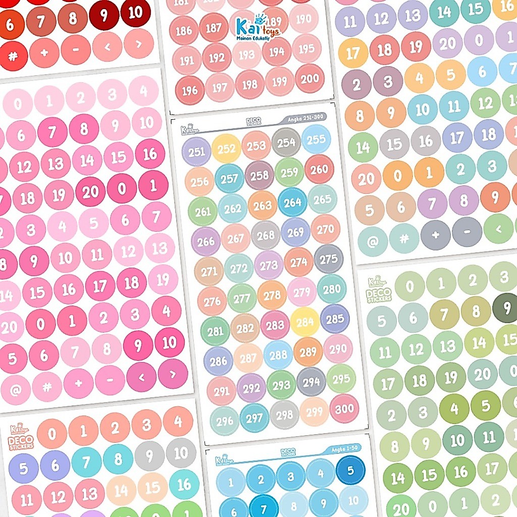 Sticker Angka Deco / Stiker Journaling Angka Aesthetic / Sticker Menabung / Sticker Angka 1 240 / St