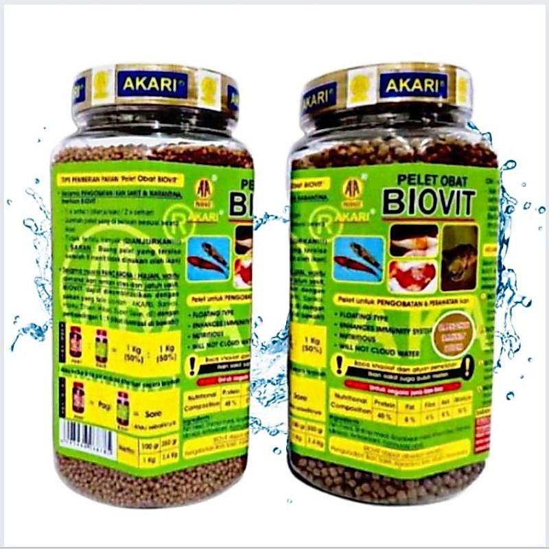 Makanan Ikan AKARI AA BIOVIT PELLET Obat 350GR