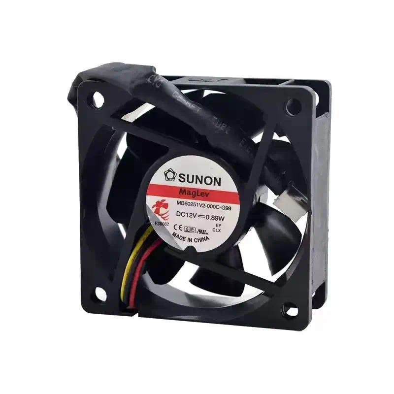 SLIDER MB60251V2-000C-G99 DC 12V 0.89W 6025 Fan, 60x60x25mm MagLev Quiet Computer Power Supply Inver