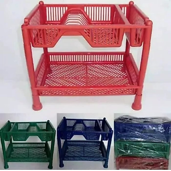 RAK PIRING MURAH 2 SUSUN PLASTIK/RAK PIRING COCOK UNTUK ANAK KOS/RAK PENGERING