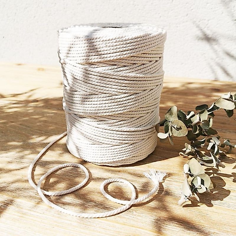 Tali macrame tali benang macrame Grade A  3mm super katun cotton rope  3mm 1kg