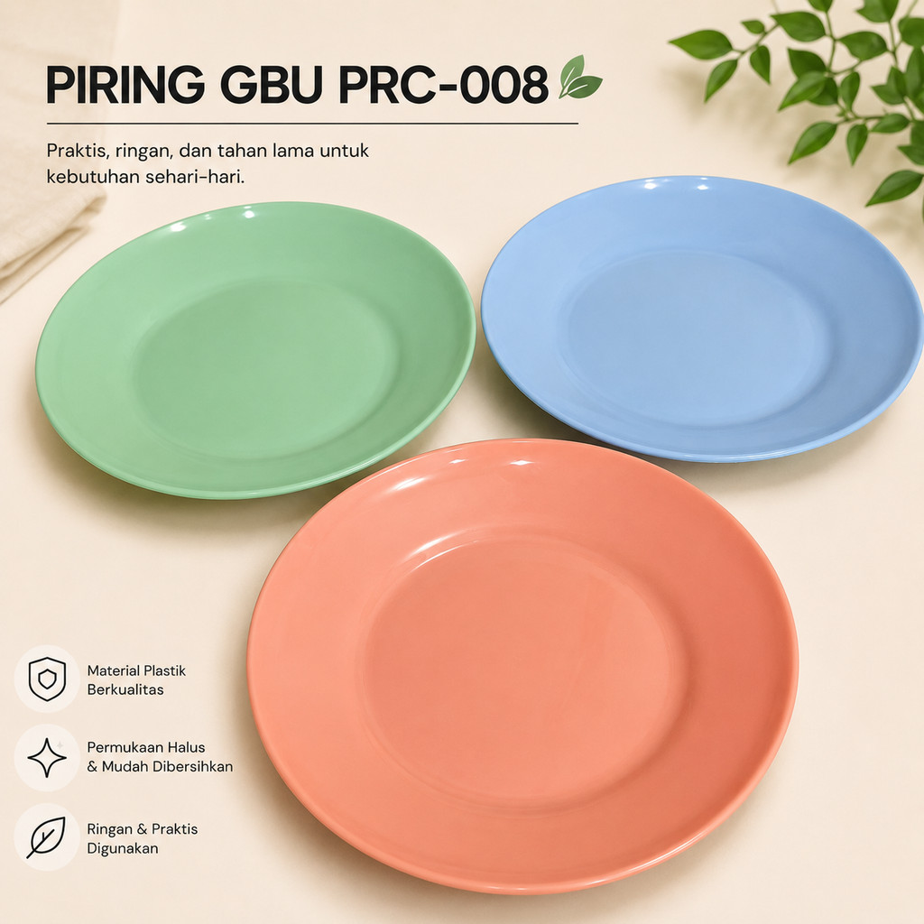 (12pcs) Piring Ceper 8 Inch Melamine Plastik BPA Free Piring Ceper Food Safe PRC-008