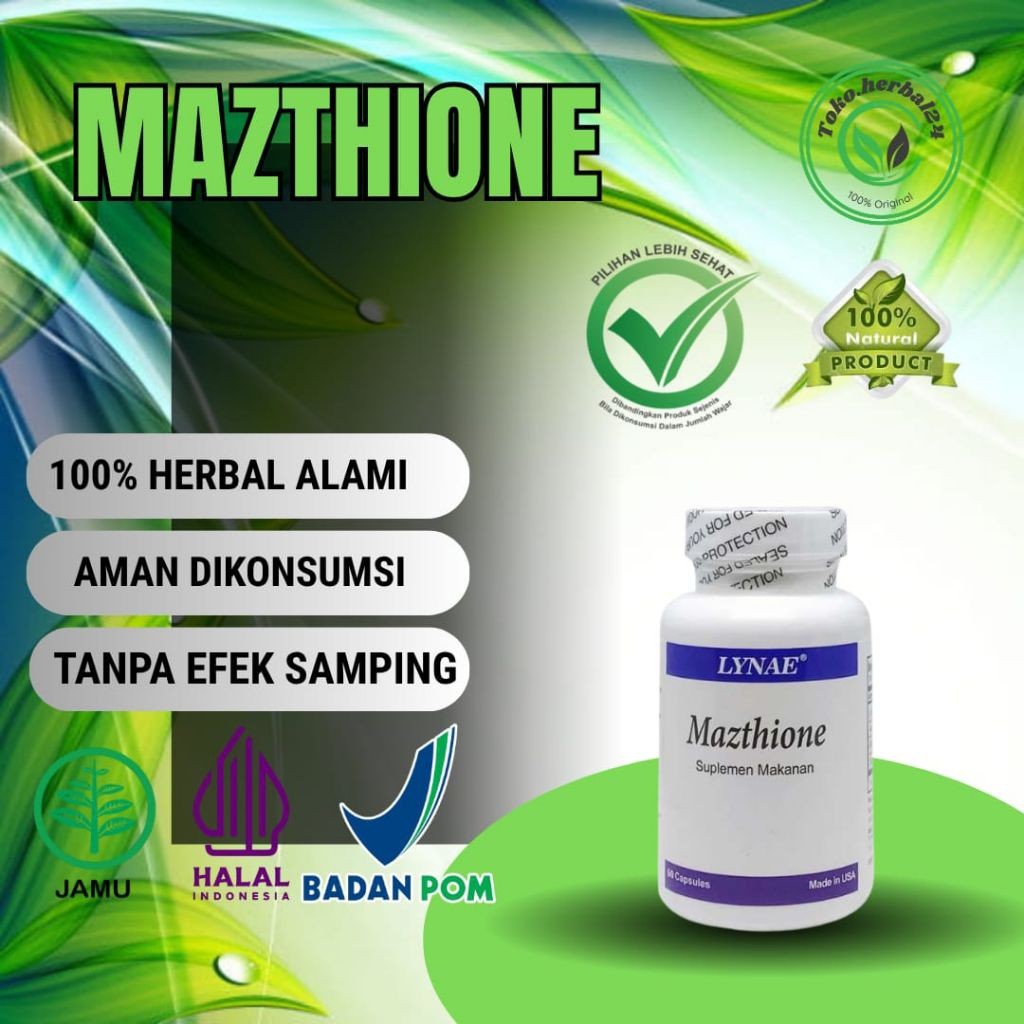 Mazthione Original USA Suplemen Kecantikan Obat Pemutih Badan (60 Kapsul) Asli LYNAE