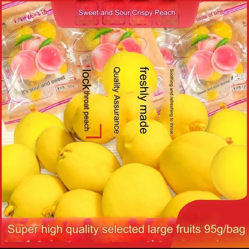 Crunch Peach BUAH PEACH KUNING Manisan Buah Persik Candy Food Camilan Manis Camilan Cemilan Makanan