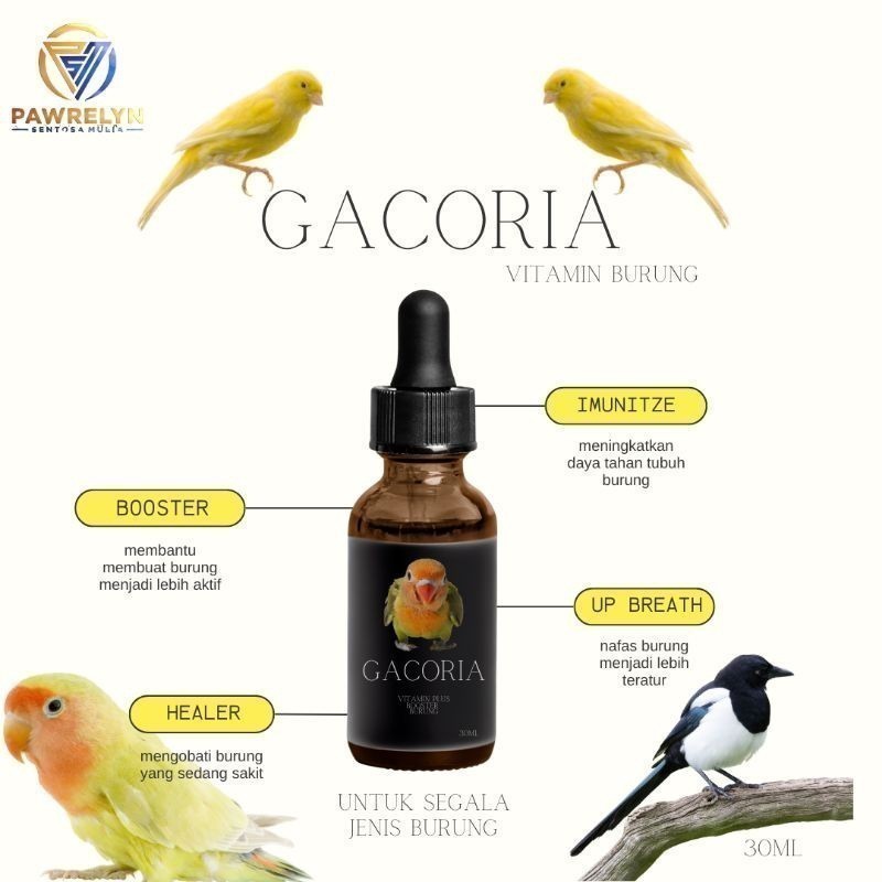 PER HUTANI Doping Burung - GACORIA Vitamin Penggacor Burung Kacer Lovebird Kenari Murai Batu Cendet 