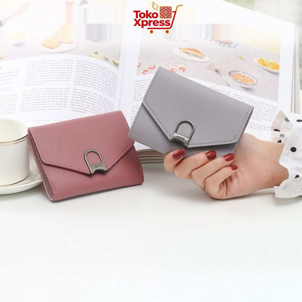 Toko Xpress Dompet Lipat Mini Wanita Motif Kunci Lucu Kapasitas Kartu Uang Kertas Harian Ke Kantor J
