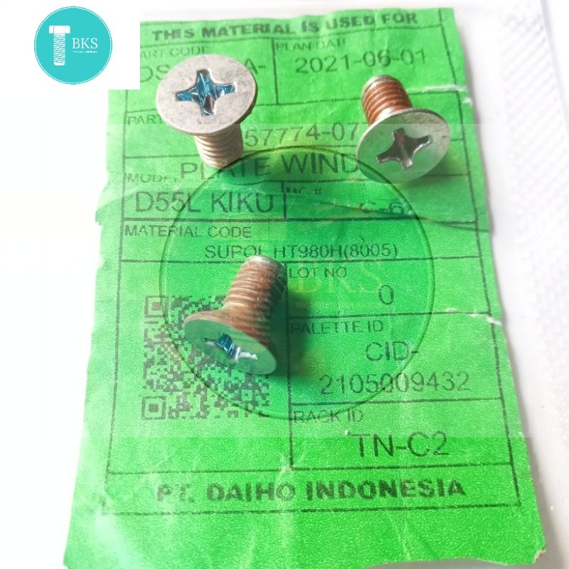 BAUT 10 KUNCI PAYUNG GEPENG M6 × 10 ORIGINAL TGP