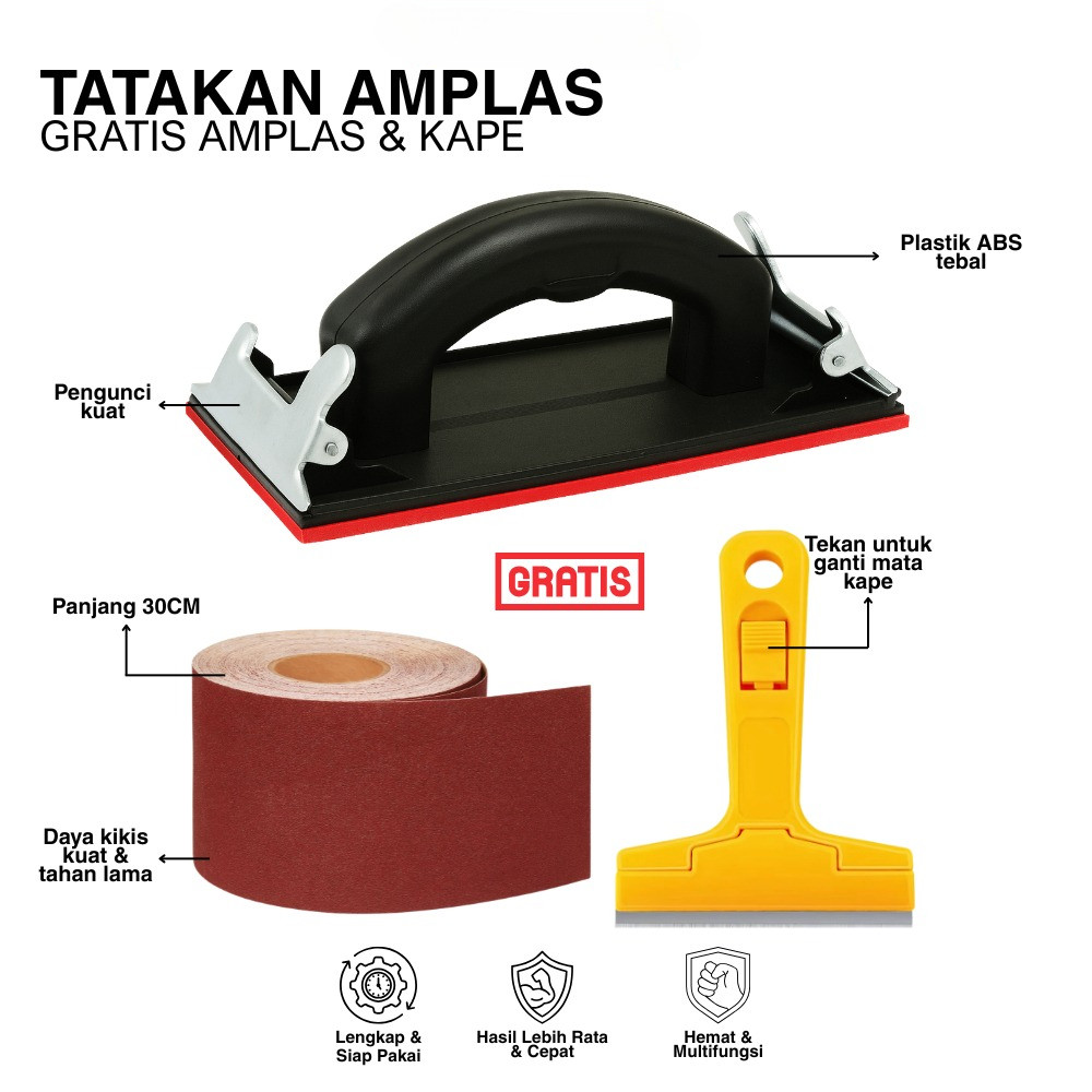 Paket PROMO AMPLAS - Pegangan Amplas Pad Amplas Tangan FREE Amplas Lembaran |  SANDER TANGAN Manual 