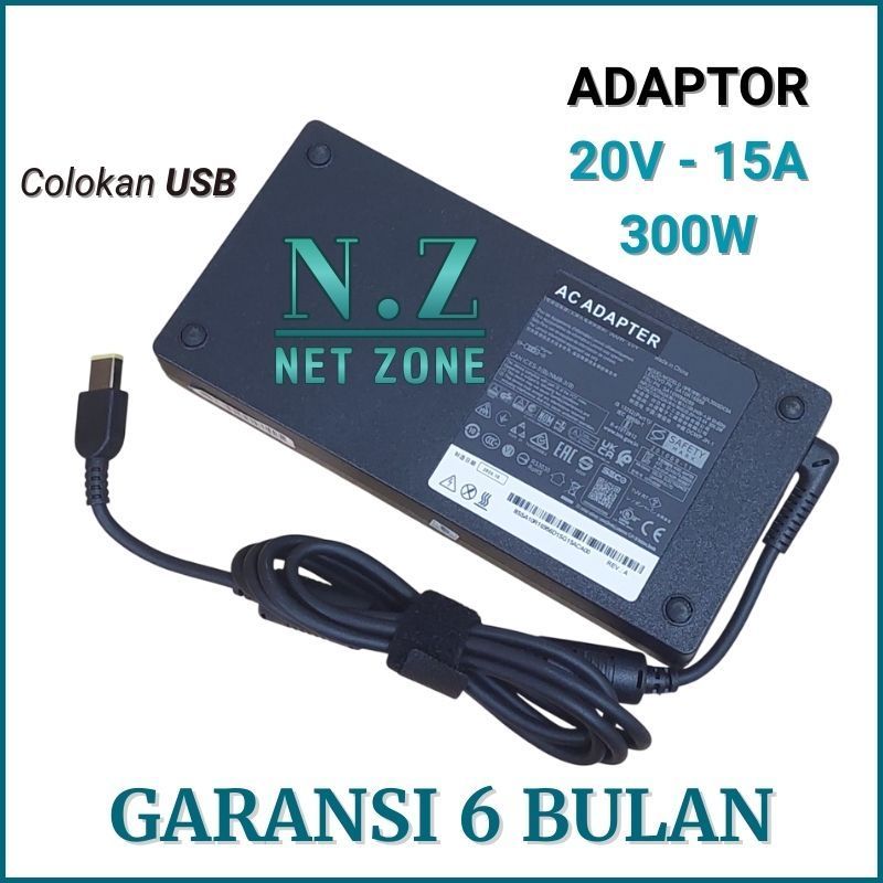 Charger Adapter Compatible For Legion 7 - 20V 15A ADL300SDC3A Slim 300W USB -NZONE