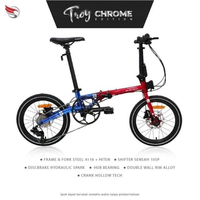 Sepeda Lipat Element Troy Chrome Edition 10 speed