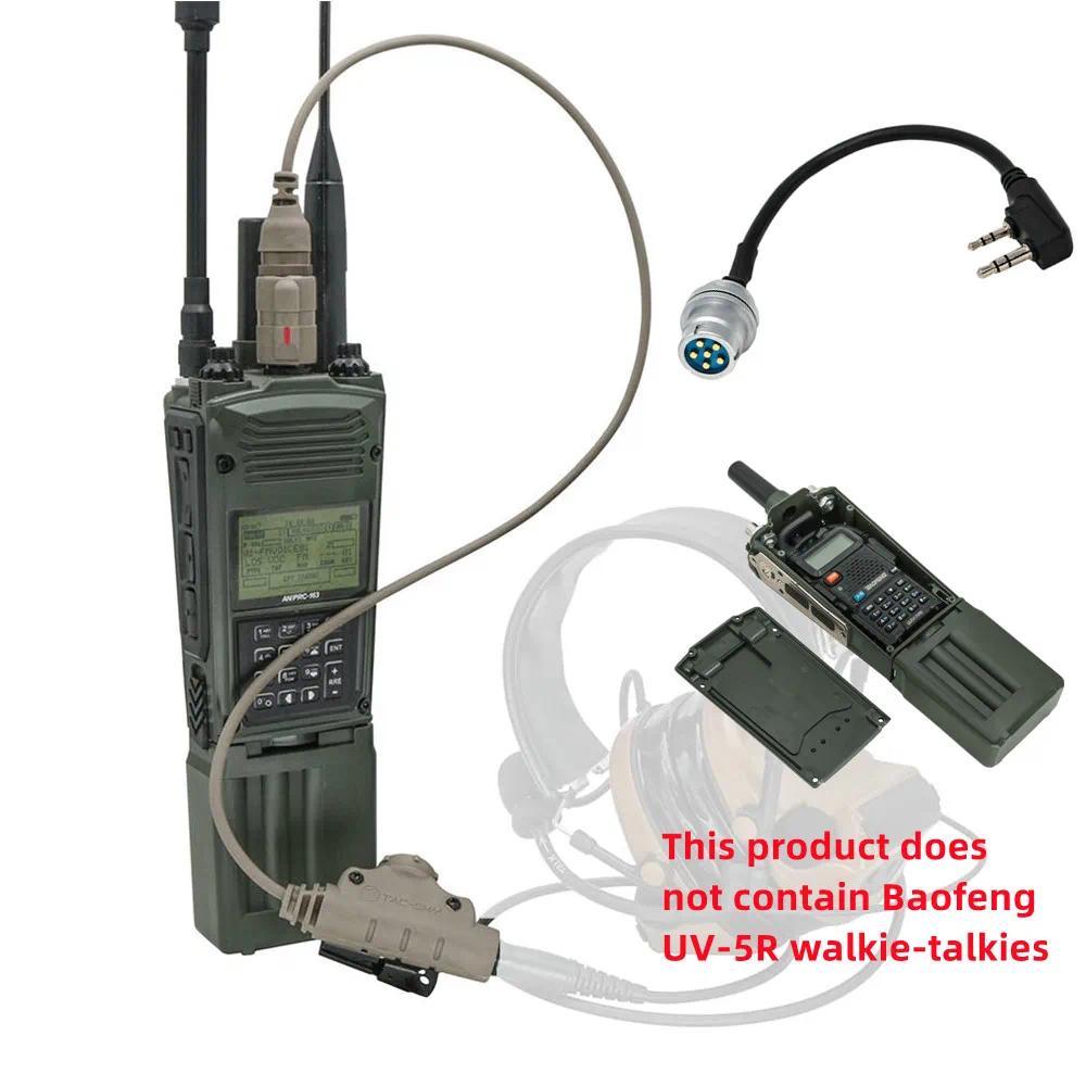 Hearangel 6 Pin V2 Ptt Tactical PRC-163 Harris Military Rao Dummy Virtual Non-Functional Walkie Talk