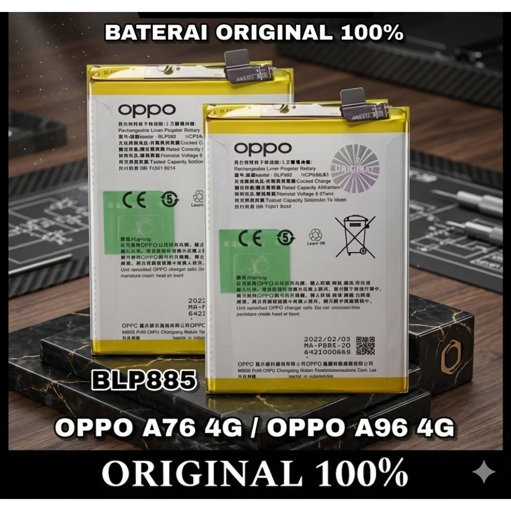Baterai HP Original Oppo A76 4G | A96 4G |5000 mha Asli , Mudah di pasang (Baru)