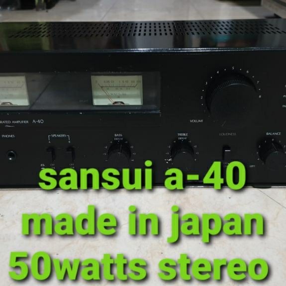 power amplifier sansui a-40 made in japan stereo intergrated second normal siap pakai