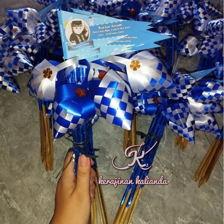 bendera aqiqah | kartu nama bayi Tasyakuran aqiqah | kembang telur aqiqah